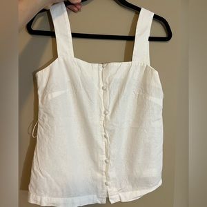 Mango Linen Square Neck Tank